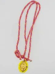 Miraculous Medal Yellow Beads and Cord
