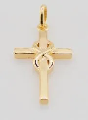 Gold-Plated Cross Pendant 25mm - Infinity