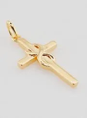 Gold-Plated Cross Pendant 25mm - Infinity