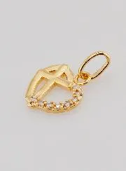 Gold Plated Heart and Cross Pendant