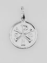 Silver and Enamel Chi-Rho Medal - 15mm