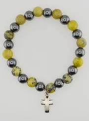 Gemstone Bracelet - Hematite and Serpentine