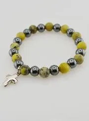 Gemstone Bracelet - Hematite and Serpentine