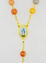 Miraculous Virgin Rosary with Glass Beads - Multicoloured