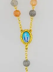 Multicoloured Glass Bead Rosary - Miraculous Medal