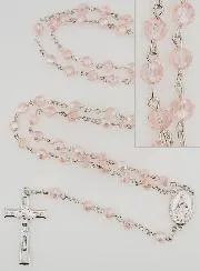 Miraculous Medal  Rosary - Pink