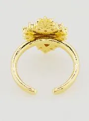 Adjustable Ex Voto Ring in Golden Brass and Rhinestones