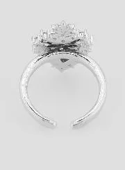 Adjustable Ex Voto Ring Silvery Brass and Strass