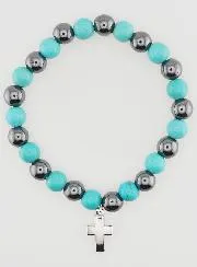 Gemstone Bracelet - Hematite and Turquoise