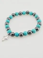 Gemstone Bracelet - Hematite and Turquoise