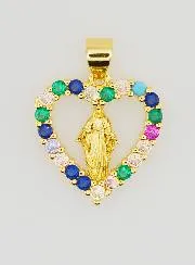 Openwork Heart Pendant Miraculous Virgin