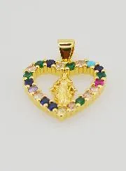 Openwork Heart Pendant Miraculous Virgin