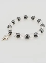 Gemstone Bracelet Hematite and Rock Crystal