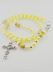 Rosary with Clasp Virgin Mary - Yellow beads