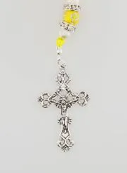Rosary with Clasp Virgin Mary - Yellow beads