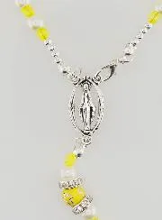 Rosary with Clasp Virgin Mary - Yellow beads