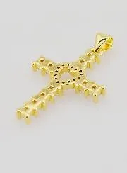 Cross Heart Pendant with Zirconia - 25mm