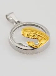 Virgin Mary in Prayer Medal 20mm - Glass and Stainless Steel