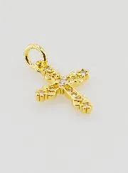 Golden Baroque Cross Pendant - 15mm