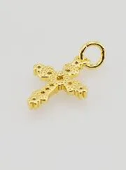 Golden Baroque Cross Pendant - 15mm