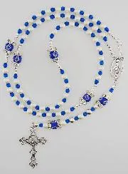 Rosary with Clasp Virgin Mary - Blue Beads
