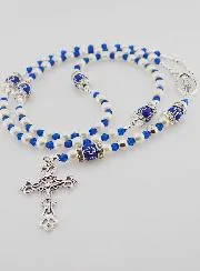 Rosary with Clasp Virgin Mary - Blue Beads