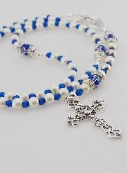 Rosary with Clasp Virgin Mary - Blue Beads