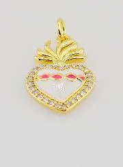 Ex-Voto Pendant in Golden Brass and Enamel - 20mm