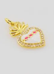 Ex-Voto Pendant in Golden Brass and Enamel - 20mm