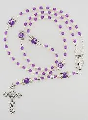 Rosary with Clasp Virgin Mary - Purple