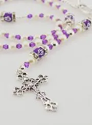Rosary with Clasp Virgin Mary - Purple