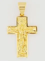 Pilgrim’s Cross in Golden Stainless Steel – 35mm