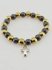 Gemstone Bracelet Hematite and Pyrite