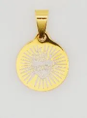 Ex Voto Medal in Golden Stainless Steel - 15mm