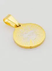 Ex Voto Medal in Golden Stainless Steel - 15mm