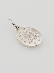 Miraculous Medal Silver and White Enamel