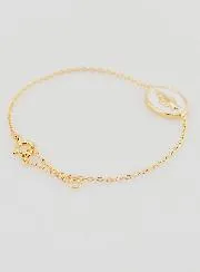 Miraculous Medal Bracelet - Gold Plated and White Enamel