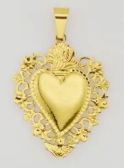 Large Ex Voto Pendant in Golden Stainless Steel - 37mm