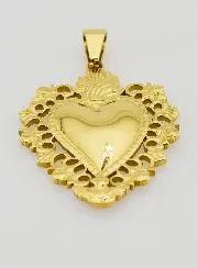 Large Ex Voto Pendant in Golden Stainless Steel - 37mm