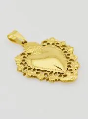 Large Ex Voto Pendant in Golden Stainless Steel - 37mm