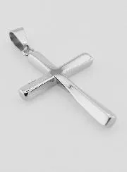 Stainless Steel Twisted Cross Pendant - 45mm