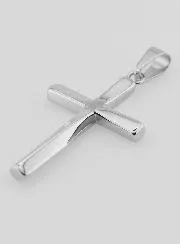 Stainless Steel Twisted Cross Pendant - 45mm