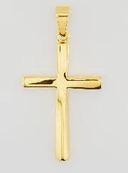 Twisted Cross Pendant in Golden Stainless Steel - 45mm