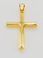 Twisted Cross Pendant in Golden Stainless Steel - 45mm
