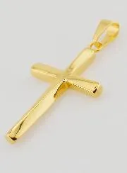 Twisted Cross Pendant in Golden Stainless Steel - 45mm