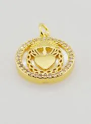 Ex Voto Medal Mother of Pearl and Rhinestones - 16mm