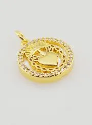 Ex Voto Medal Mother of Pearl and Rhinestones - 16mm