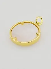 Ex Voto Medal Mother of Pearl and Rhinestones - 16mm