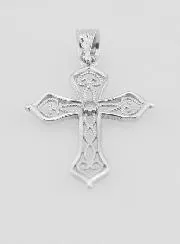Openwork Cross Pendant with Arabesques - 20mm