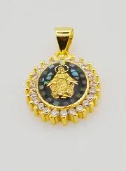 Miraculous Virgin Medal Shimmery  Black - 17mm